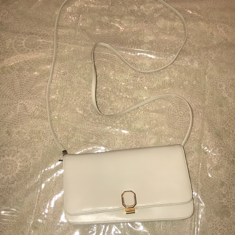 Genuine Judith Leiber Cream Leather Purse